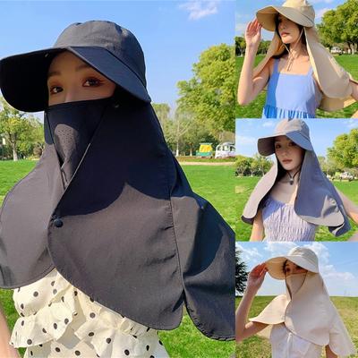 Breathable Sun Hat for Women Neck Cover Hat with Neck Flap Wide Brimmed Hat Adjustable Fashionable Sports Hat