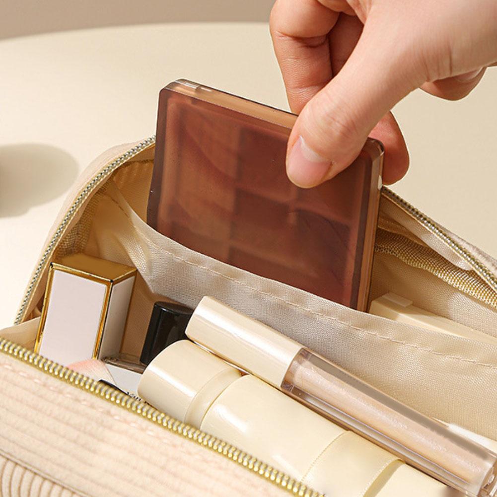 Corduroy Travel Makeup Storage Bag Portable Cosmetic Organizer for Electronics Toiletries Compact and Easy to Carry