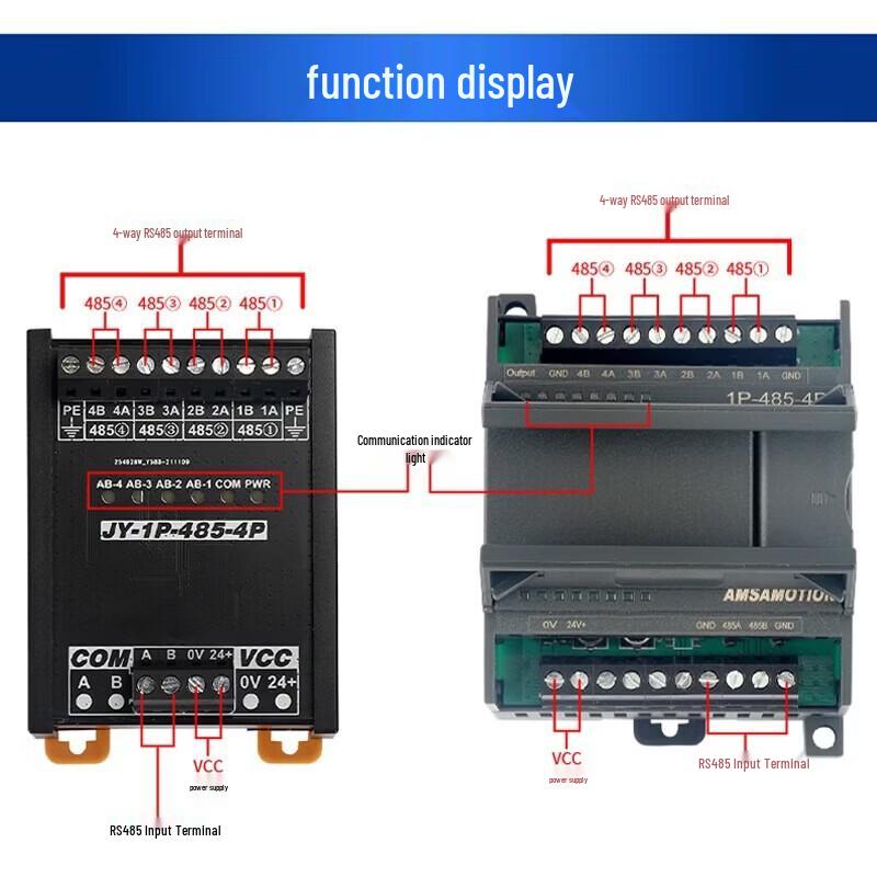Aimoxun Industrial RS485 1-to-4 Hub Splitter