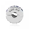 Pandora 791817nsbmx Fancy Blue Shining Elegance Spacer Clip Silver Charm