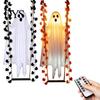 Indoor Outdoor Halloween Decor Hanging Swing Ghost Decoration with Maple Leaf, LED Lighted Large Spooky Swinging Remote Control for Porch Yard