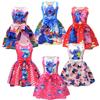 Disney Stitch Cosplay Animation Sleeveless Vest Dress Children's Bow Party Dress Skirt