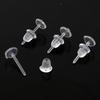 100 Sets Plastic Earring Posts & Backs for Sensitive Ear Invisible Sport Earring