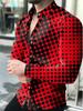 Wish2024 Men's 3D Print Polka Dot Long-Sleeved Shirt - European & American Style
