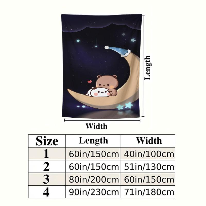 Bubu Dudu Wall Tapestry Aesthetic Wall Hanging Printed Fabric Blanket Decorative Tapestries For Bedroom Living Room Home Decor