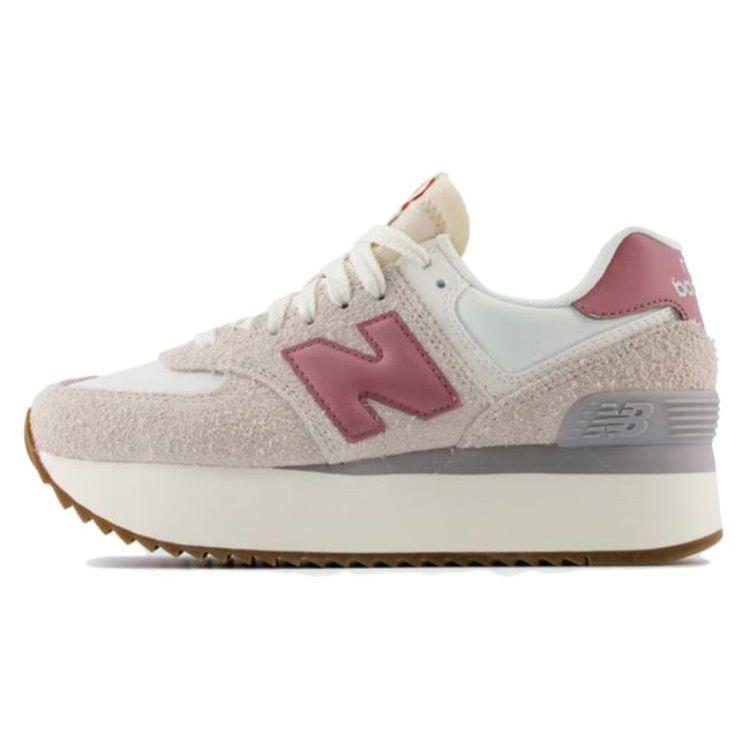 New Balance NB 574 Retro Látka Syntetická kůže Odolné Nízké Ležérní Město Dojíždění Běžecké boty Dámské tenisky Šedá Růžová WL574ZQB