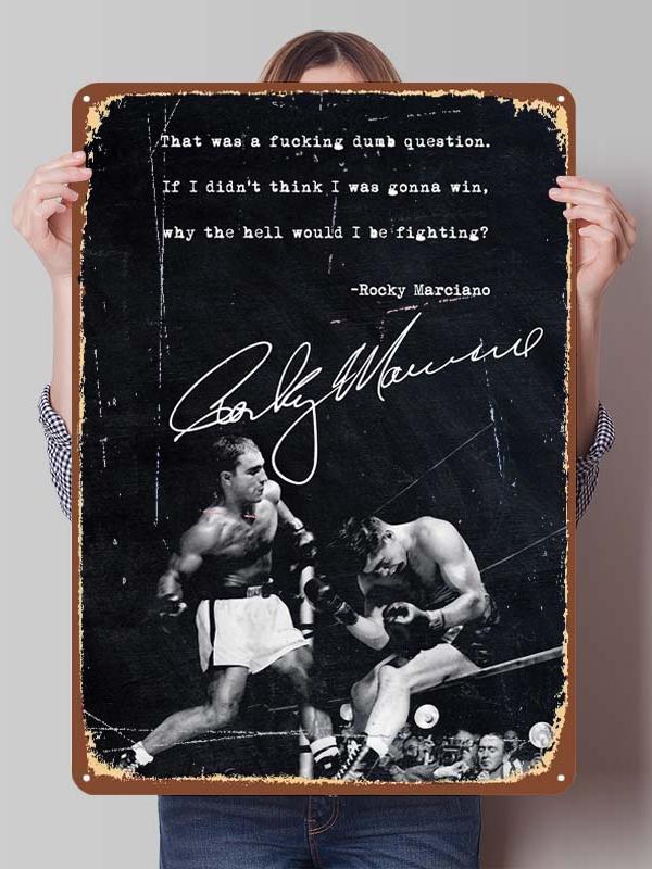Rocky Marciano Bokser Metalowe Plakaty Vintage Dekoracja Wnętrz Niestandardowe Bokserskie Metalowe Tabliczki Cyny do Dekoracji Ściennej Retro Dekor