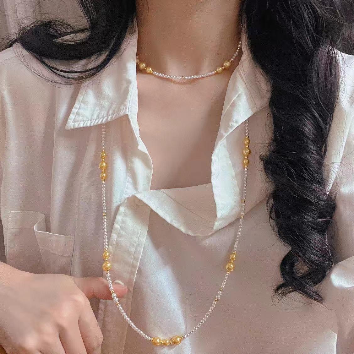 

Vintage High Quality Artificial Pearl Long Sweater Chain A Variety Of Ways To Wear Necklace Collarbone Chain