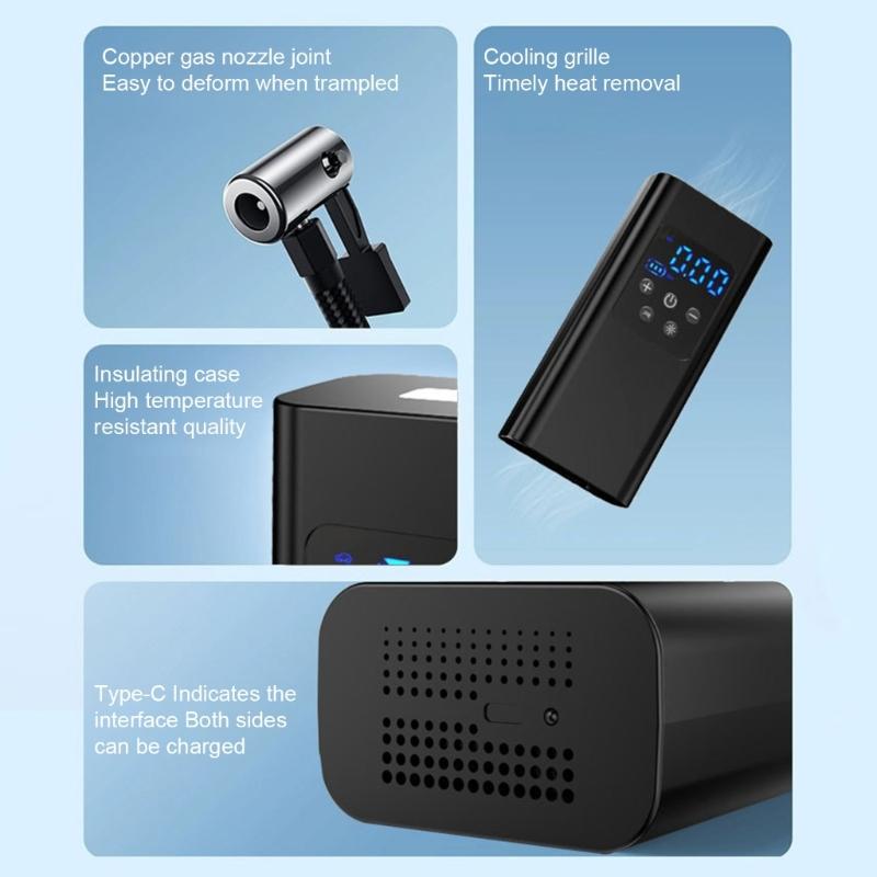 Tire Inflator with Backlight Digital Display Screen and Flashlight Portable Car Air Compressor Universal Air Pumps