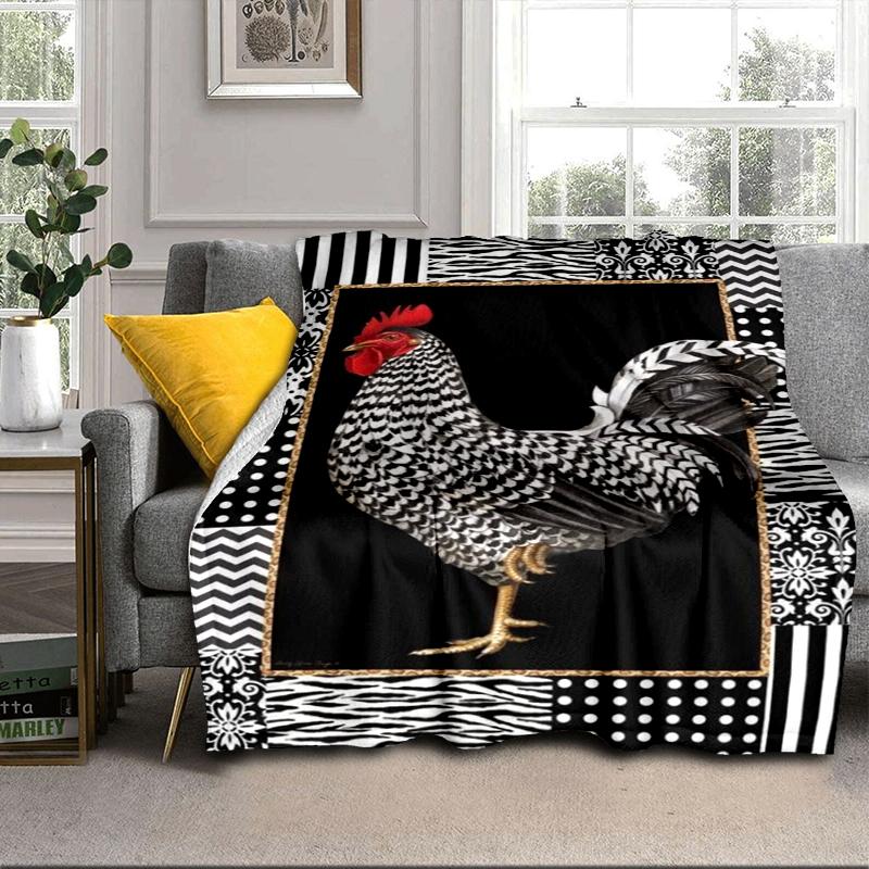 Hahn Im Vintage-Garten Decke Flanelldecke Überwurfdecke Sofabezug Decke Weiche Premium-Decke Picknickdecke Fernsehendecke Geschenke