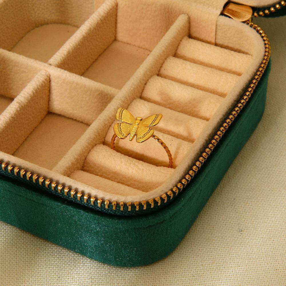 18K Gold-Plated Butterfly Adjustable Ring - Versatile & Waterproof