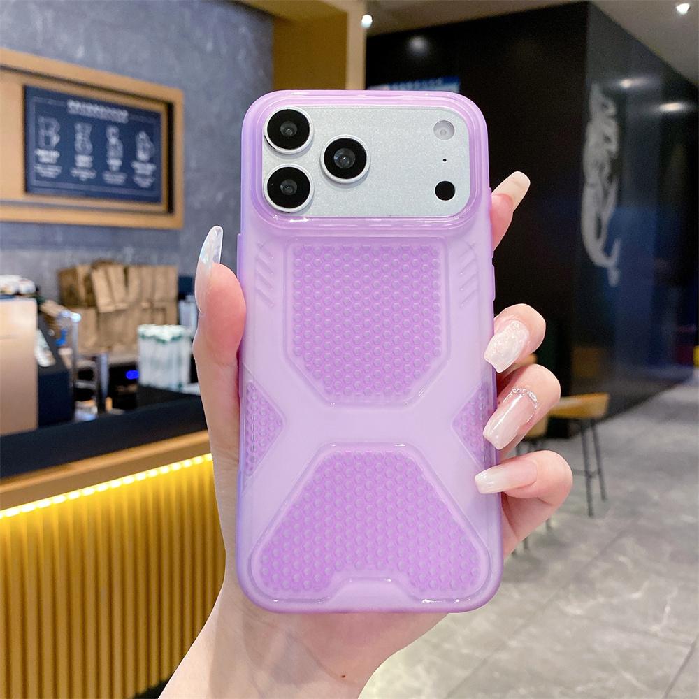 Simple Matte Candy Cooling Mesh Heat Dissipation Phone Case For Apple iPhone 17 16 15 14 13 12 Pro Max 11 XR Breathable Cover