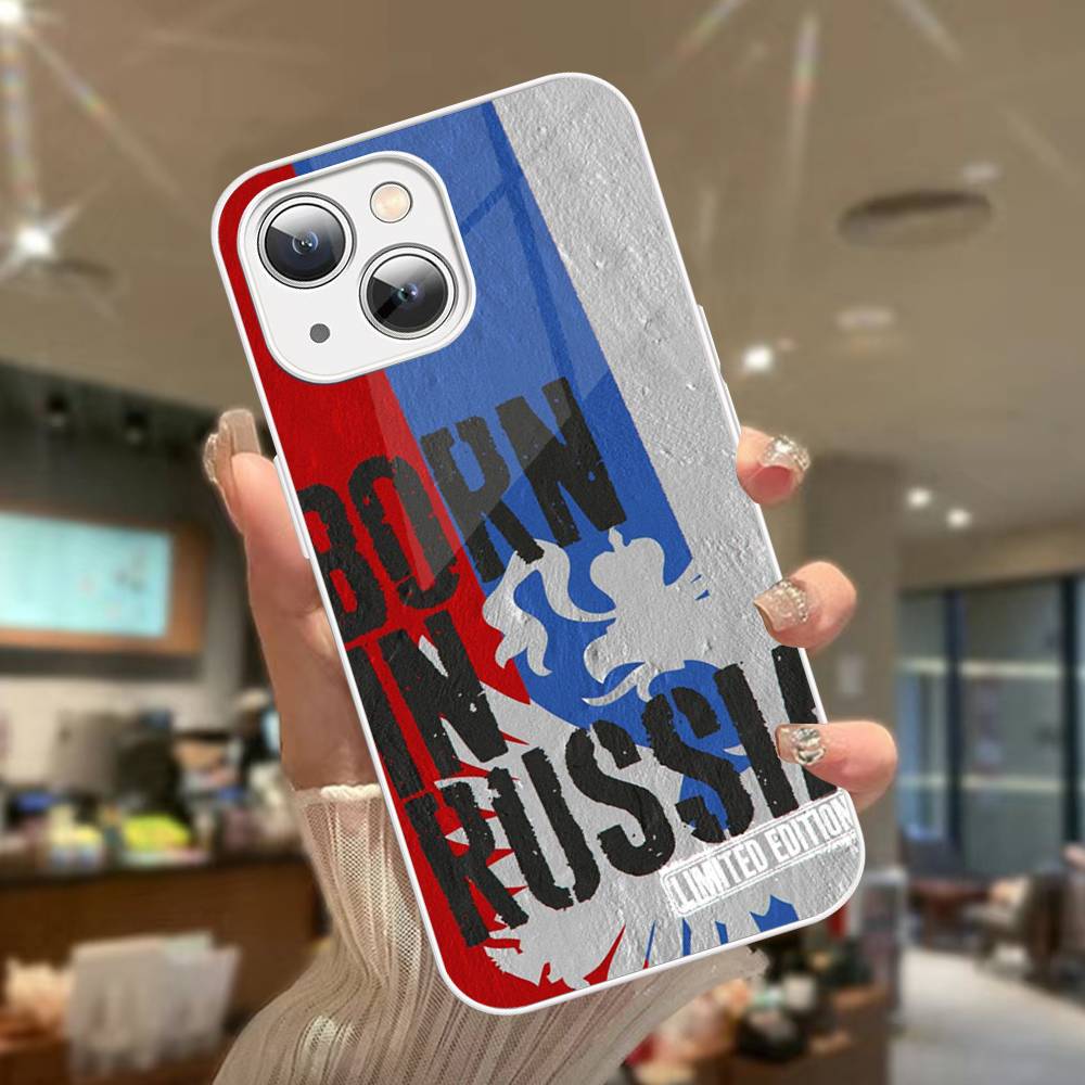 Flag Of Russia Tempered Glass For Iphone 14 13 12 11 Pro Mini XS MAX 14Plus X XS XR Cover
