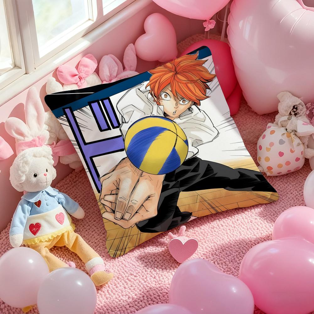Anime Haikyuu Cartoon Cushion Cover Pattern Printed Pillowcase for Living Room Sofa Cushion Cover & Bedroom Decor