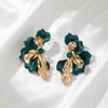 Hot-selling Flower Elements In Europe and America, Colored Petals, Metal, Gold Earrings, Stud Earrings, Exaggerated Fashion Earrings