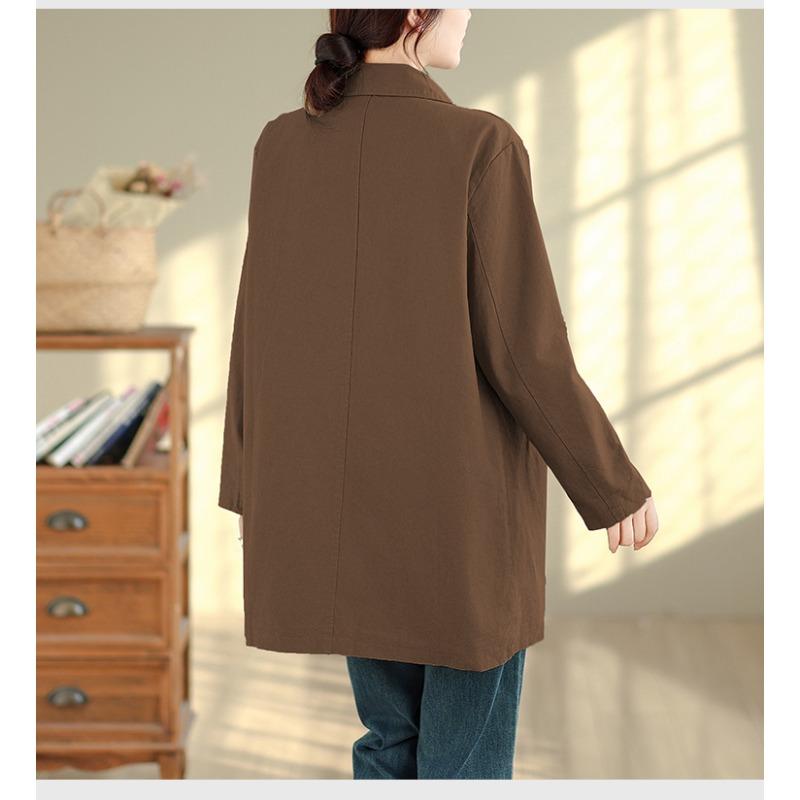 DIMANAF 2025 New Autumn Winter Women Plus Size Coats Jackets Cotton Loose Casual Lady Outerwear Trench