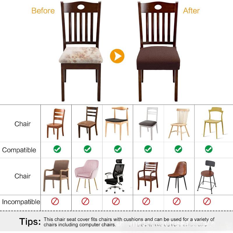 Hot Sell Spandex Jídelna Čalouněný polštář Židle Potah sedáku Snímatelný potah Omyvatelný chránič nábytku