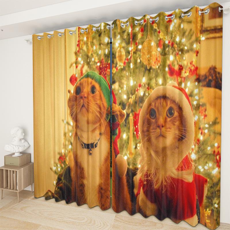 Christmas Curtains Bedroom Living Room Balcony Blackout Curtains Office Hotel Insulation Curtains