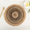 Nordic Style Simple Hand Woven Jute Placemat Plate Mat Retro Restaurant Cotton Linen Decorative Mat Shooting Prop Vase Mat YLE447