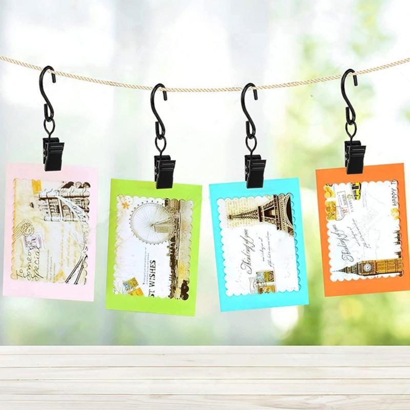 50Pcs/set Multipurpose Light Hangers Metal Clips for Curtains Camping Picture Party String Lights Curtain Hangers Clip