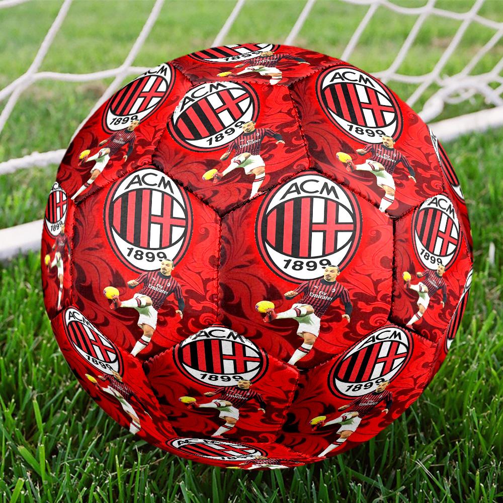 Milan Football club Printed Size 5 Soccer Balls, High-Quality, Anti-Slip, Protective Football, A Unique Gift , Birthdays, Christmas Gifts