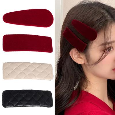 Grampos de cabelo de cor sólida com dobra de couro coreano novos grampos de cabelo simples e elegantes para meninas acessórios para cabelo femininos