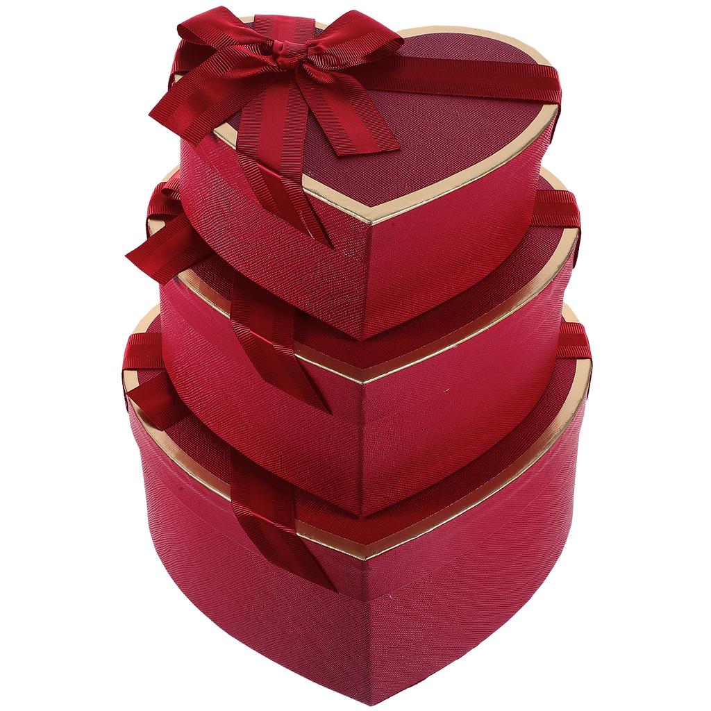 3pcs Heart Shaped Gift Box For Valentine Packaging Boxes Wedding Anniversary Heart Shaped Gift Boxes Birthday Gift Packing Box