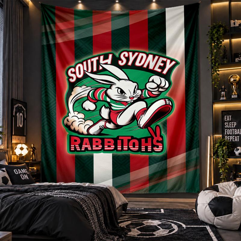 Wall Hanging Tapestry South Sydney Rabbitohs Print Cloth for Living Room Bedroom Home Decor