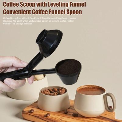 Coffee Scoop Funnel for K Cup Pods 2 Tbsp Capacity Easy-Scoop Leveler Reusable