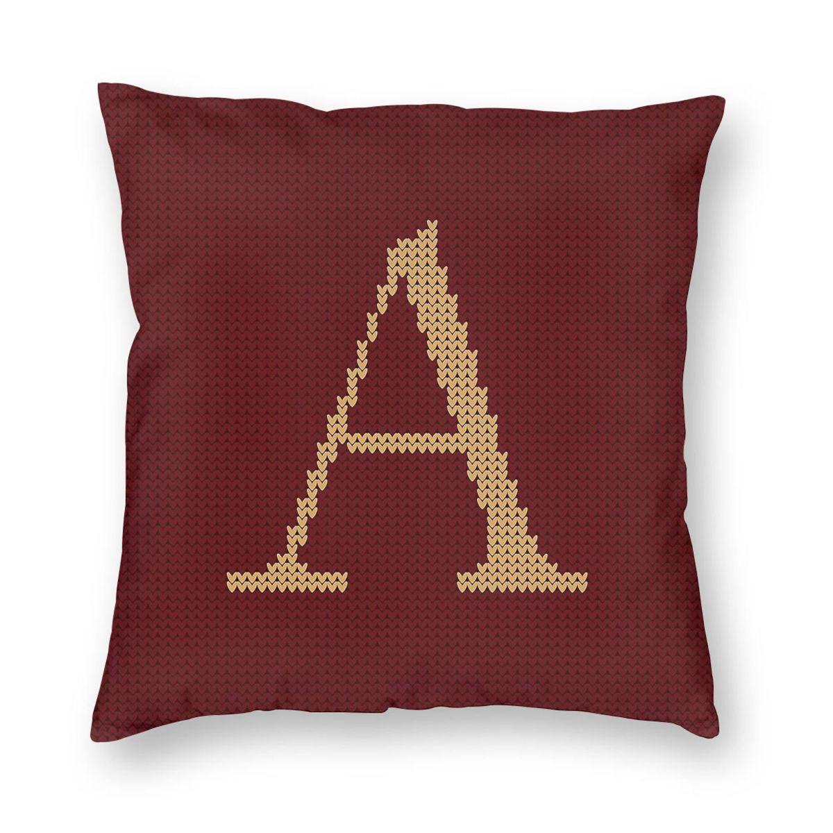 

Weasley Sweater Letter A Pillowcase Polyester Linen Velvet Creative Zip Decorative Pillow Case Home Cushion Case 18 30cmx30cm