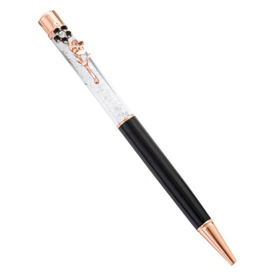 Ball Point Pen Four Leaf Clover Clip Rhinestone Included Multi-color Portable Creative Signing Pen for School