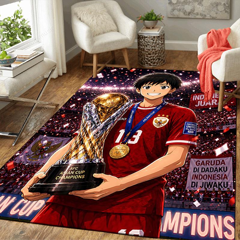 1pc Football Champion Celebration Rug, Office Carpet Indoor Outdoor Entrance Doormat, Non-Slip Soft And Comfortable, Living Room. Q714026