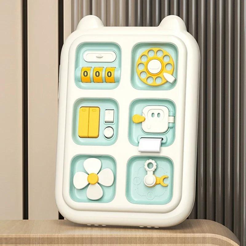 Baby Busy Board Cube Montessori Sensory Toys For Toddler Educational Learning Activities Travel Toys Lock Box Fine Motor Skills