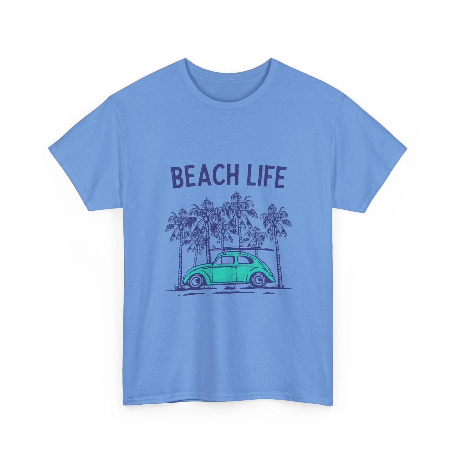 

Beach Life Beetle Car T-Shirt | Palm Trees, Vintage Surf Vibes, Cool Shirt M