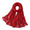 Spring Summer Ethnic Style Artistic Retro Embroidered Scarf Shawl Organza Beach Tourism Women