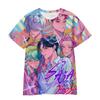 New K-POP Demon Slayer Girl Group Boy Group 3D Digital Print Casual Loose T-Shirt Children's Clothing Top