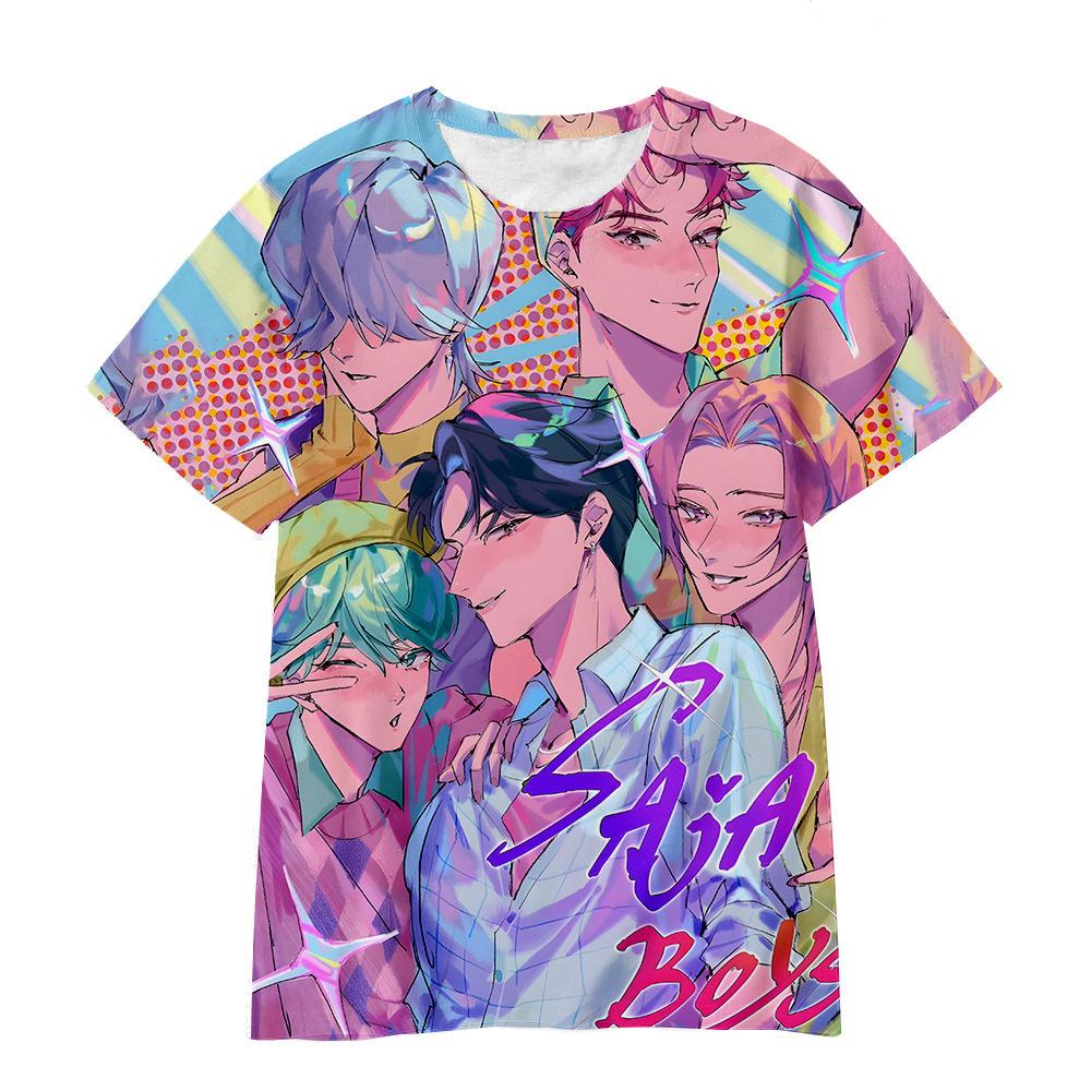 Comfortable Printed Top Fashionable Loose Short Sleeve Simple T-Shirts Girls 110