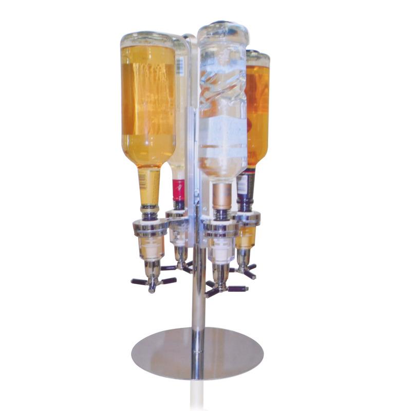 

4-Head Rotating Wine Rack Liquor Dispenser Creative Wine Inverted Holder Stand белый
