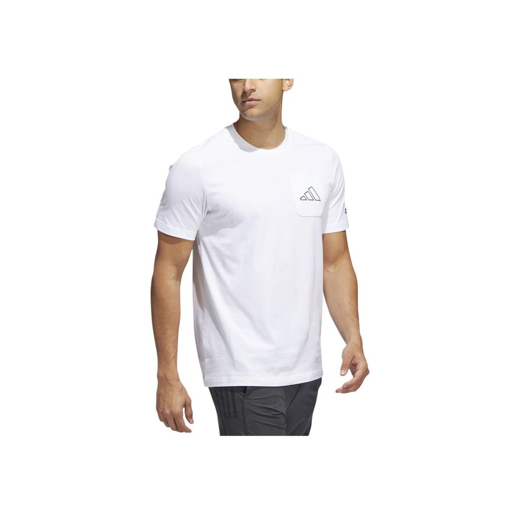 Adidas Logo Print Round Neck Short Sleeve T-Shirt Men Tops White HI5547
