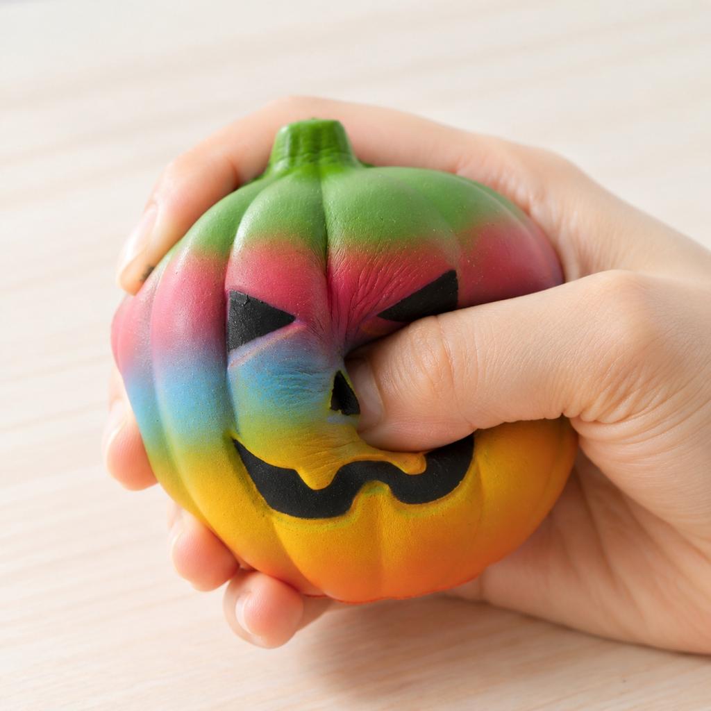 Slow Rising Pumpkin Squishy Toy Soft Stress Relief Sensory Squeeze Toy for Halloween Decoration and Kids Playroom Use