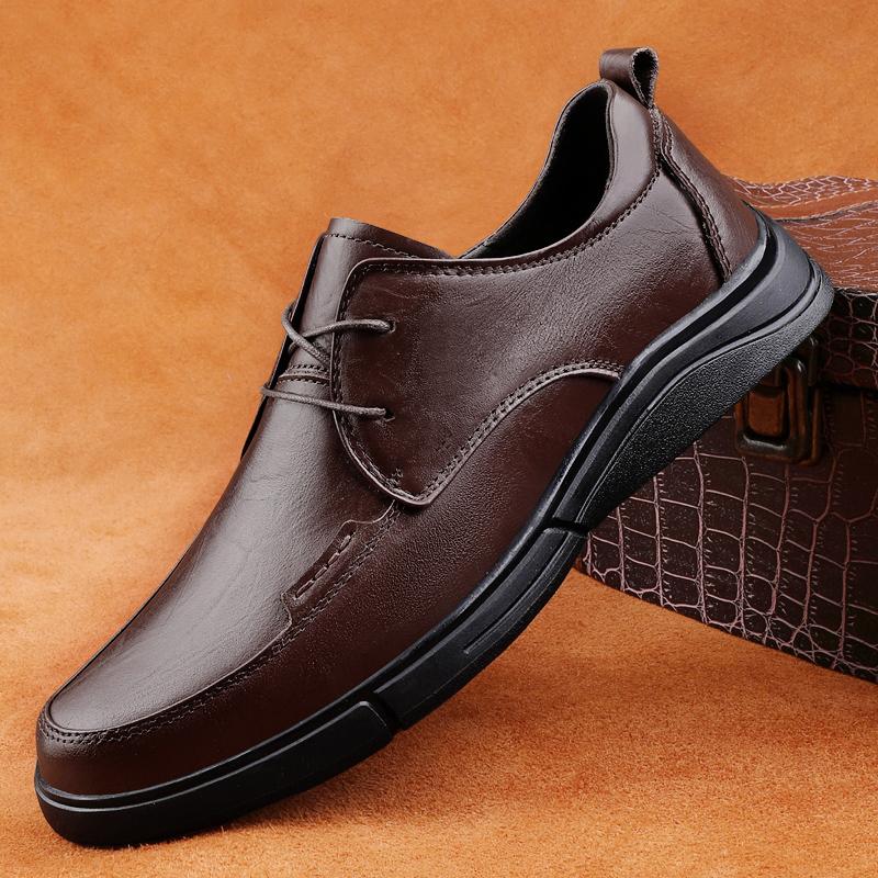 Genuine Leather Men Formal Shoes Luxury Comfy Formal Dress Footwear Outdoor Man Business Shoes Leisure Walk Derby Shoes Sneakers