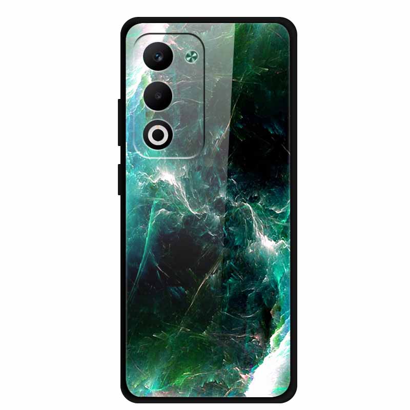 Glass Back Cover For Oppo A5 5G 2025 Phone Case 6.67" Hard Tempered Glass Case For Oppo A5i Pro 4G Case A5iPro Soft Bumper Shell
