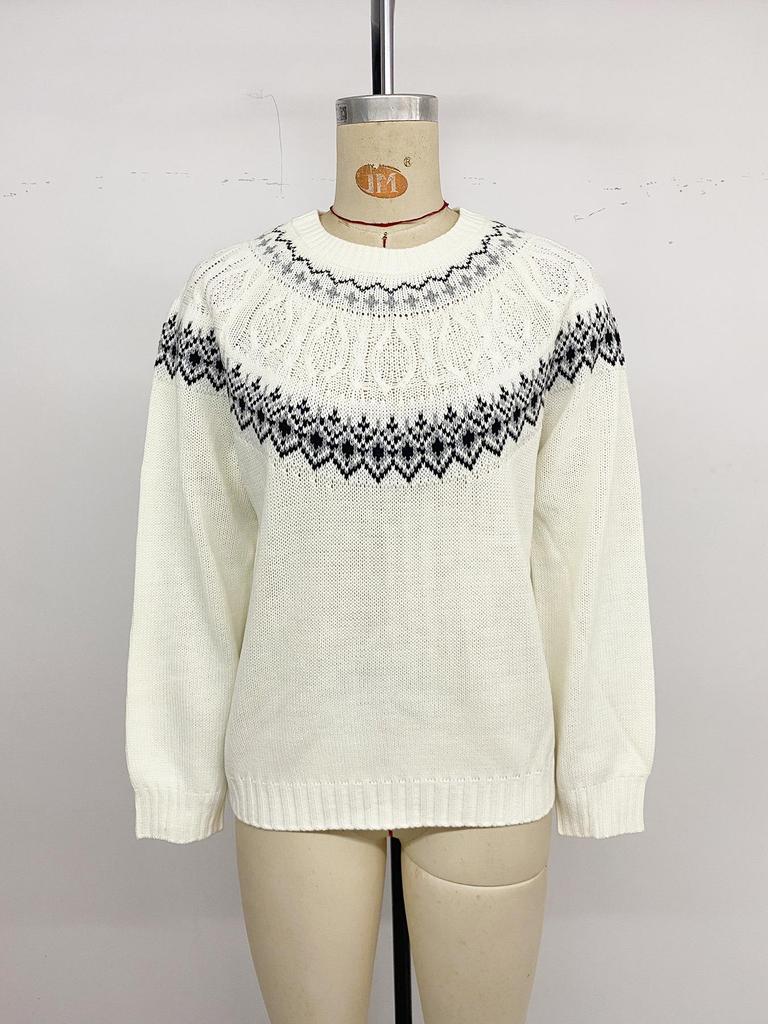 TikTok Europe 2026 Fall/Winter Retro Artistic Knit Fair Isle Sweater