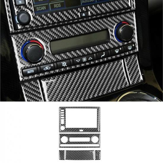 6Pcs For Chevrolet Corvette C6 2005-07 Carbon Fiber Central Console Cover Trim