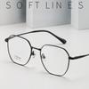 New Frame Wholesale 19041 Polygonal Retro Glasses Frame Trendy Men's and Women's Ultra-light Myopia Glasses Titanium Frame