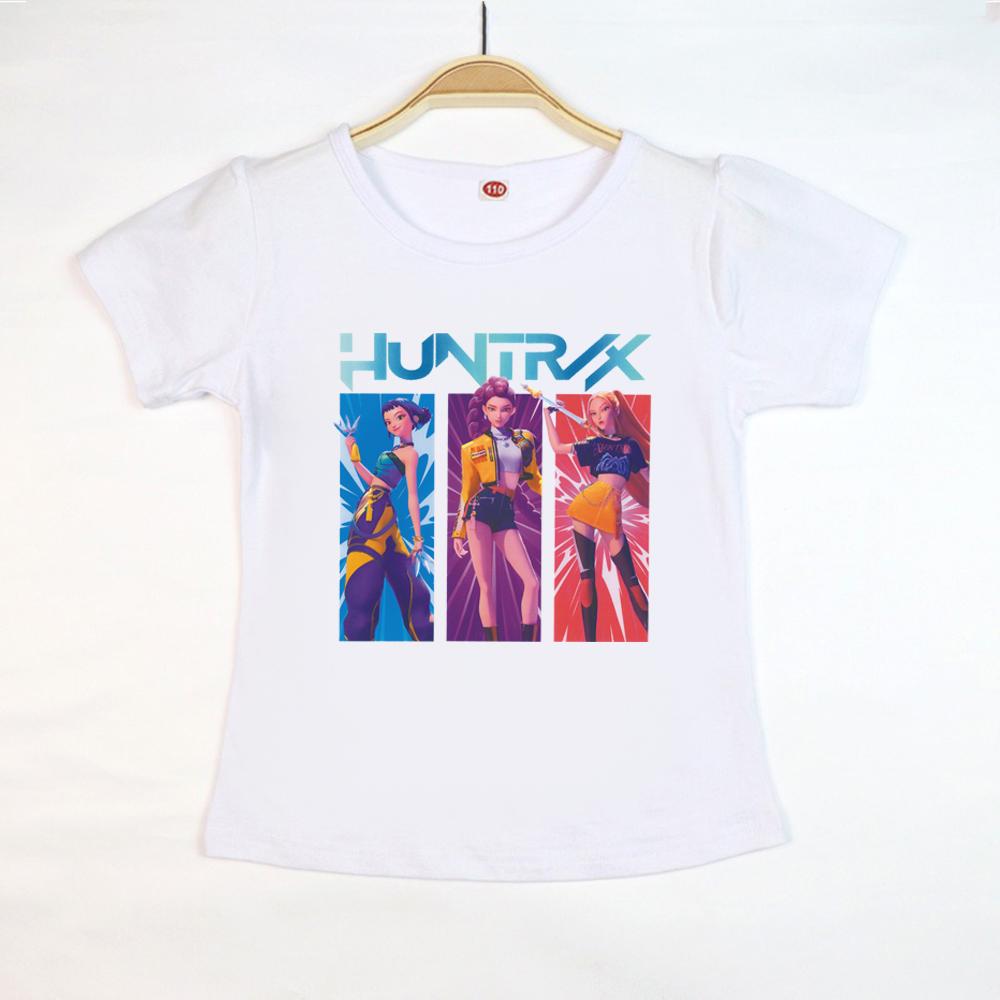 New T-shirt Anime Kpop Witch Hunting Group Printing Children T-shirt Fashion Casual Cartoon T-shirt Girls Children's Clothing