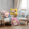 Cartoon Cute Pink L-Lulu Pig Pillow Case Printing Pillowcase Living Room Sofa Cushion Cover Bedroom Room Decor