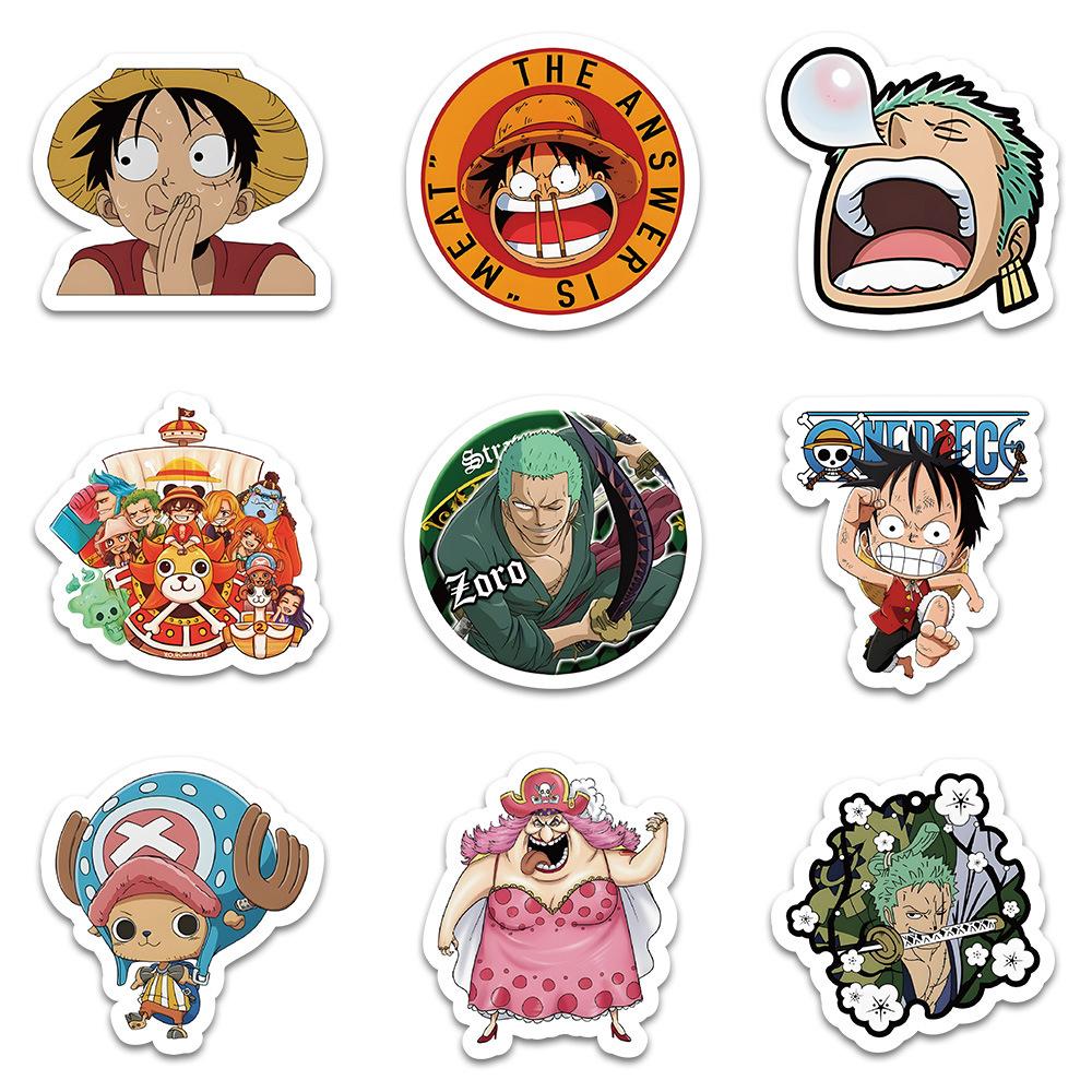 50/100pcs Kawaii Japan Anime ONE PIECE Stickers Cute Cartoon Luffy Zoro Graffiti Sticker Decals for Kids Toy Phone Luggage