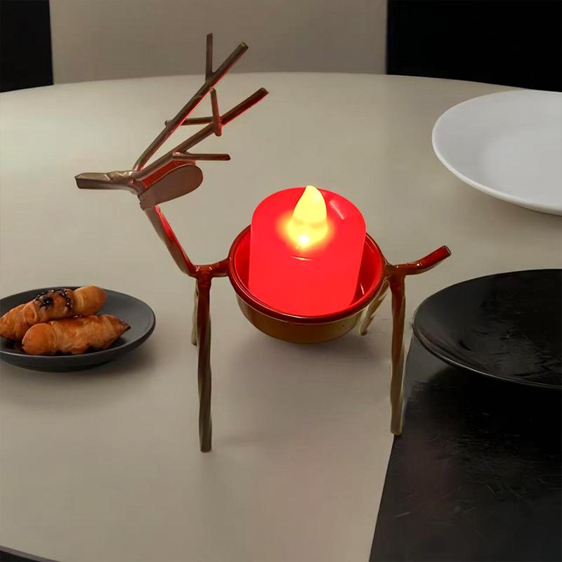 1PC Handicrafts Durable Candle Holders Home Iron Tabletop Sturdy Atmosphere Deer Decoration Ornaments