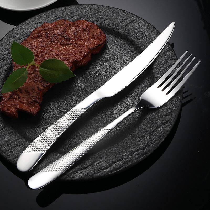 5/25pc Stainless Steel Tableware Star Diamond Shaped Tableware Set Knife Fork and Spoon Dessert Dinnerware Wedding Favour